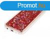 Liquid Glitter - Samsung G960 Galaxy S9 piros szilikon tok
