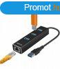 Astrum DA580 USB 3.0 Multi-HUB 3X USB (3.0) + Ethernet feket