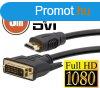 delight DVI-D / HDMI kbel, 3 m, aranyozott csatlakozval (2