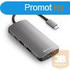 Sharkoon USB Hub - USB3.0 Type-C Multiport Adapter (Fekete; 