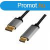 Logilink DisplayPort cable DP/M to HDMI A/M 4K/60 Hz alu 2m 