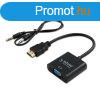 HDMI?VGA Audio Adapter Savio CL-23/B Fekete 50 cm