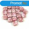 Tile gyngy - White Alabaster Rose Gold Terracotta - 6x6mm