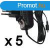Micro USB tlt, 5 db-os csomag, 5 V, 1,2 A , 1,7 m kbel, T