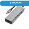 Hama USB-C Multiport Adapter 4 Ports 2xUSB-A USB-C HDMI Grey