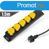 Delight Kltri eloszt fedllel - 1,5 m - 5 x 230V - 3 x 1,