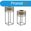 Virgcserepek kszlete DKD Home Decor 33 x 33 x 67 cm Fekete