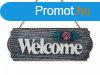 Fali tbla Welcome szrke rzss 30x12cm
