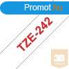 BROTHER Festkszalag TZe-242, Fehr alapon Piros, Laminlt, 