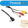 Delock 84504 kbel sztereo jack 3.5 mm 4 pin apa, forgatott 
