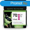 Hp 712/3ED78A tintapatron magenta 3db ORIGINAL