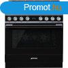 Smeg CPF9GPBL Portofino kombinlt tzhely fekete 90cm