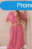 Midi ruha dekoratv vvel, modell 5904 old pink