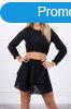 Rvid ktrszes boho stlus ruha fodrokkal modell 9254 feke