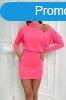 Aszimmetrikus egypntos ruha modell 9424 neon rzsaszn