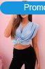 Crop-top blz mly kivgssal s dszes csattal, 6101-es mod