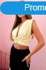 Crop-top blz mly kivgssal s dszes csattal, 6101-es mod