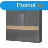 Tolajts magasfny gardrbszekrny, 230x224 cm, antracit-t