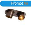 Kerek bepthet spotlmpa stt bronz GU10 50 mm 2-fnyes -