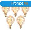 5 db G95 E27 LED izz szett 5W 1800K borostyn 3 fokozat di