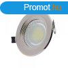 LED spotlmpa, 10W, COB, matt veg, inox, kerek, fehr fny