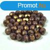 Cseh csiszolt goly gyngy - fehr lila-bronz lszter -4mm