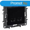 Legrand Nilo Step 2xRJ45 Cat.6 UTP aljzat, fekete, Legrand 