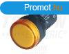 LED-es jelzlmpa, srga 230V AC/DC, d=22mm
