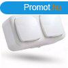STILO AQUA 2x2P+F fldelt dupla csatlakozaljzat (GYV) bizto