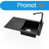 Grnit mosogat NERO Cortina + Design csaptelep + adagol (f