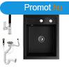 Grnit Mosogat NERO Parma + kihzhat fejes Linea csaptelep