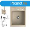 Grnit Mosogat NERO Parma + Design csaptelep + dugemel + 