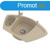 Grnit mosogat NERO Compact + Design csaptelep + adagol (b