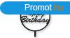 Fekete kerek Happy Birthday feliratos tortadsz sziluett