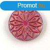 Origami Flower - hosszban frt korong - Crystal AB Fuchsia 