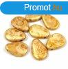 Prselt virgszirom gyngy - 11x16mm - Alabaster Gold Luster
