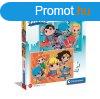 DC Super Hero Mini Friends 2x60 db-os puzzle Clementoni