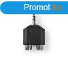 Nedis CAGB22940BK 3,5mm sztereo jack dug - 2x RCA aljzat ad
