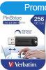 Pendrive, 256GB, USB 3.2, VERBATIM "Pinstripe", fe
