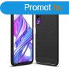 Honor 9X Szilikon Tok Karbon Mintzattal Fekete