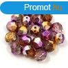 Cseh csiszolt goly gyngy - Purple Apollo Blend - 6mm