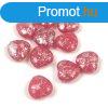 Cseh prselt egyedi formk - Szv - Opal Pink Silver Splash 