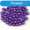 Cseh prselt goly gyngy - Gold Shine Purple - 3mm