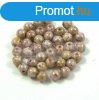 Cseh prselt goly - White Brown Purple Bronz Luster - 3mm