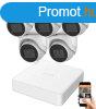 Hikvision 5 megapixeles 5 dome kamers rendszer 30 mteres l