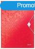 Gumis mappa, PP, A4, LEITZ "Wow", piros