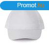 KP157 poliszter 5 paneles baseball sapka K-UP, White-U
