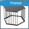 Hatszglet fekete fm asztal 38 x 38 x 25 cm 75533