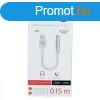 Audi adapter Swissten USB-C/Jack (anya) 0,15m, ezst
