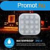 16 LED-es ngyzet alak stroboszkp - E-jeles - 12-24V IPX4 